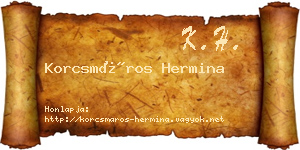 Korcsmáros Hermina névjegykártya